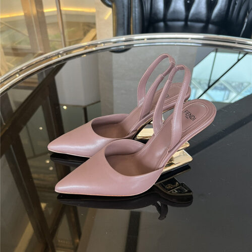 High Quality Luxury Fendi F-Shaped Three-Dimensional Heel Pumps – Style 47091 product detail