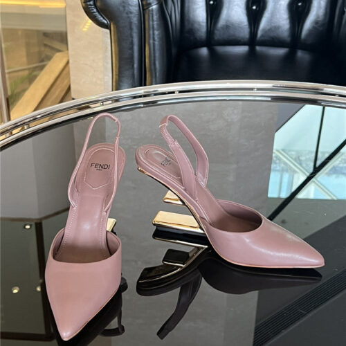 High Quality Luxury Fendi F-Shaped Three-Dimensional Heel Pumps – Style 47091 product detail