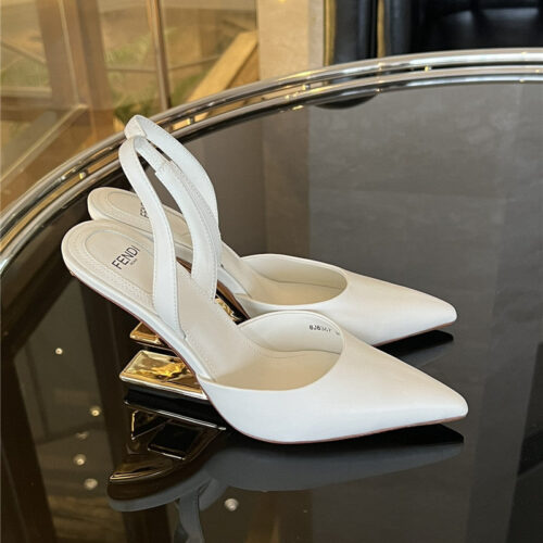 High Quality Luxury Fendi F-Shaped Three-Dimensional Heel Pumps – Style 49331 alternate view