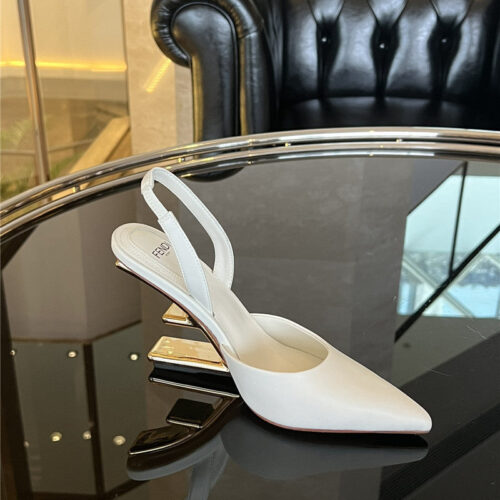 High Quality Luxury Fendi F-Shaped Three-Dimensional Heel Pumps – Style 49331 product detail