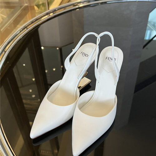 High Quality Luxury Fendi F-Shaped Three-Dimensional Heel Pumps – Style 49331 product detail