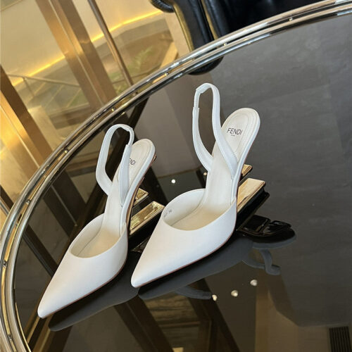 High Quality Luxury Fendi F-Shaped Three-Dimensional Heel Pumps – Style 49331 product detail
