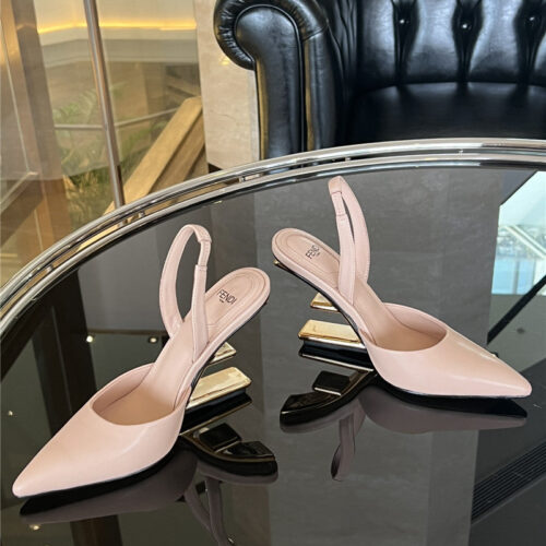 High Quality Luxury Fendi F-Shaped Three-Dimensional Heel Pumps – Style 40851 product detail