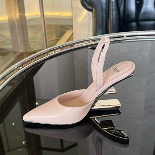 High Quality Luxury Fendi F-Shaped Three-Dimensional Heel Pumps – Style 40851 product detail
