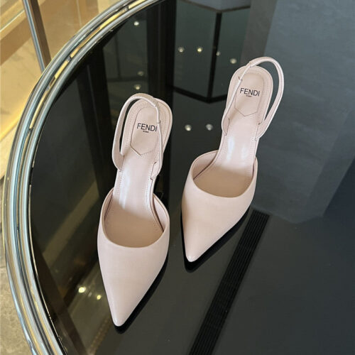 High Quality Luxury Fendi F-Shaped Three-Dimensional Heel Pumps – Style 40851 product detail