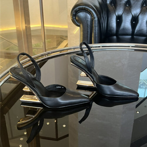 High Quality Luxury Fendi F-Shaped Three-Dimensional Heel Pumps – Style 96211 alternate view