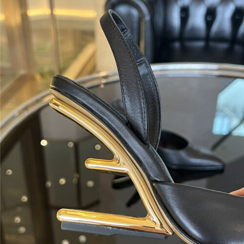 High Quality Luxury Fendi F-Shaped Three-Dimensional Heel Pumps – Style 96211 product detail