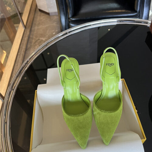 High Quality Luxury Fendi Horsehair Slingback High Heels product detail