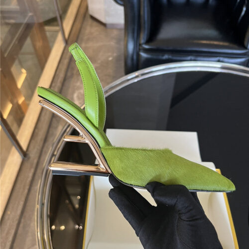 High Quality Luxury Fendi Horsehair Slingback High Heels product detail
