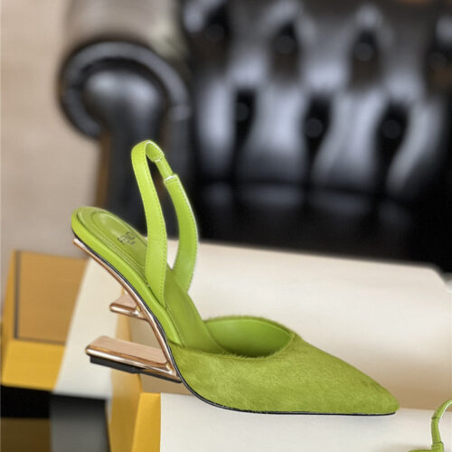 High Quality Luxury Fendi Horsehair Slingback High Heels alternate view
