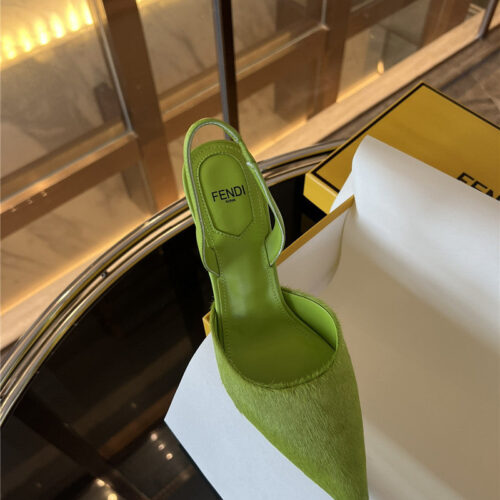 High Quality Luxury Fendi Horsehair Slingback High Heels product detail