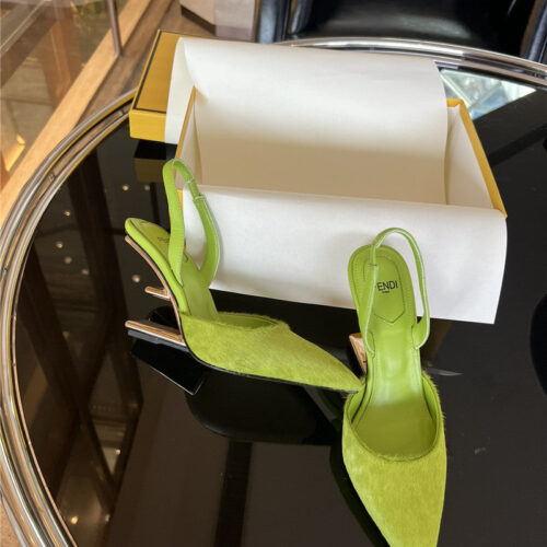 High Quality Luxury Fendi Horsehair Slingback High Heels product detail