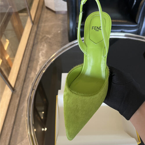 High Quality Luxury Fendi Horsehair Slingback High Heels product detail