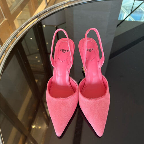 High Quality Luxury Fendi Horsehair Slingback High Heels – Style 57235 product detail