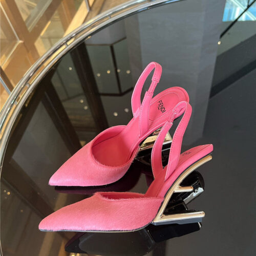 High Quality Luxury Fendi Horsehair Slingback High Heels – Style 57235 product detail