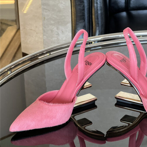 High Quality Luxury Fendi Horsehair Slingback High Heels – Style 57235 product detail
