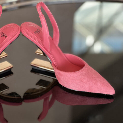 High Quality Luxury Fendi Horsehair Slingback High Heels – Style 57235 product detail