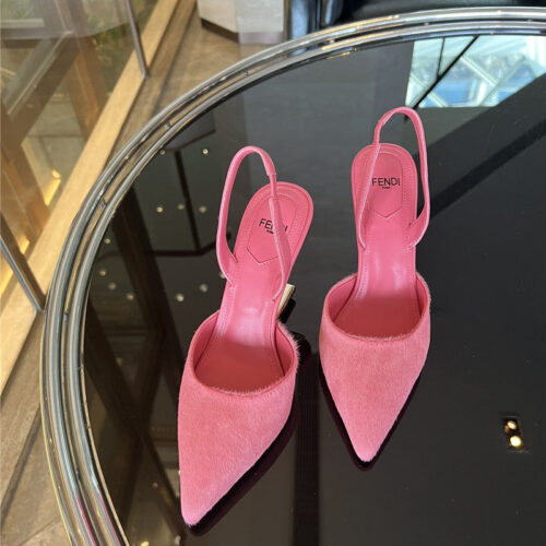 High Quality Luxury Fendi Horsehair Slingback High Heels – Style 57235 product detail