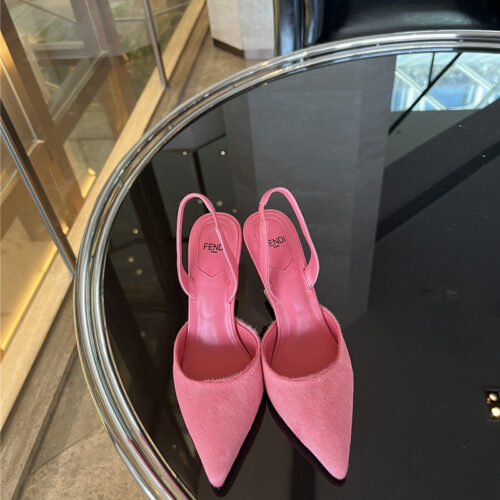 High Quality Luxury Fendi Horsehair Slingback High Heels – Style 57235 product detail