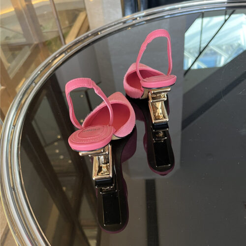 High Quality Luxury Fendi Horsehair Slingback High Heels – Style 57235 product detail