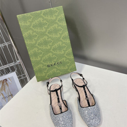 High Quality Luxury Gucci Double G Hardware Buckle Embellished Sandals – Style 74643 alternate view