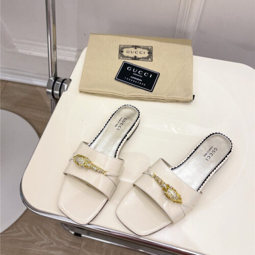 High Quality Luxury Gucci New Metal Snake Head Slippers product detail