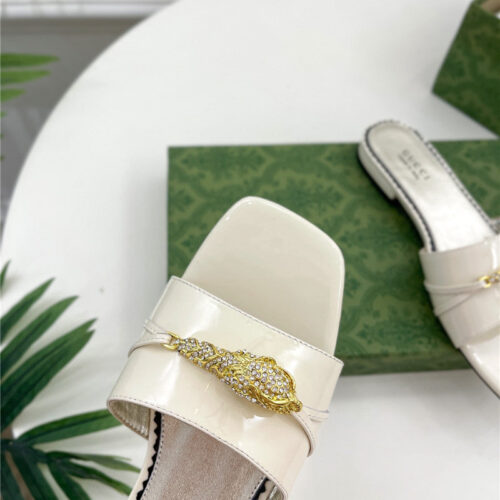 High Quality Luxury Gucci New Metal Snake Head Slippers product detail