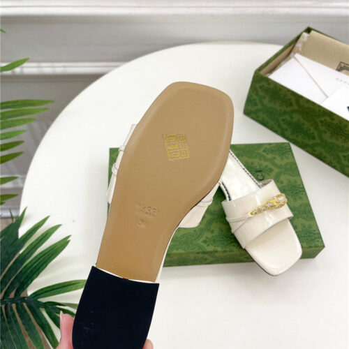 High Quality Luxury Gucci New Metal Snake Head Slippers product detail