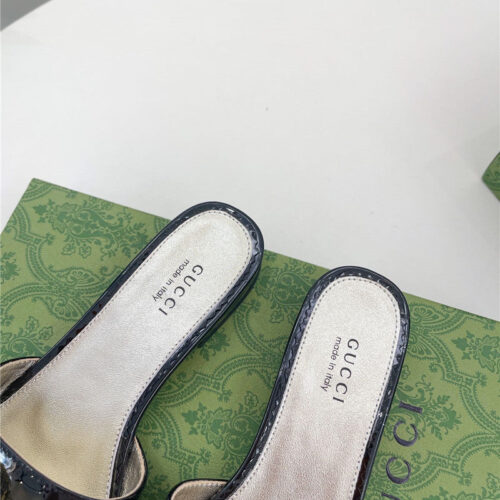 High Quality Luxury Gucci New Metal Snake Head Slippers – Style 59411 product detail