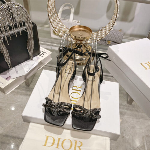 High Quality Luxury Dior Rhinestone Mary Jane Ballet Shoes product detail