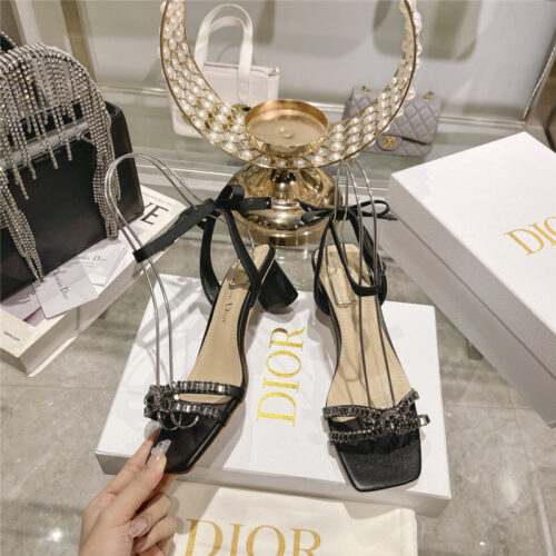 High Quality Luxury Dior Rhinestone Mary Jane Ballet Shoes alternate view