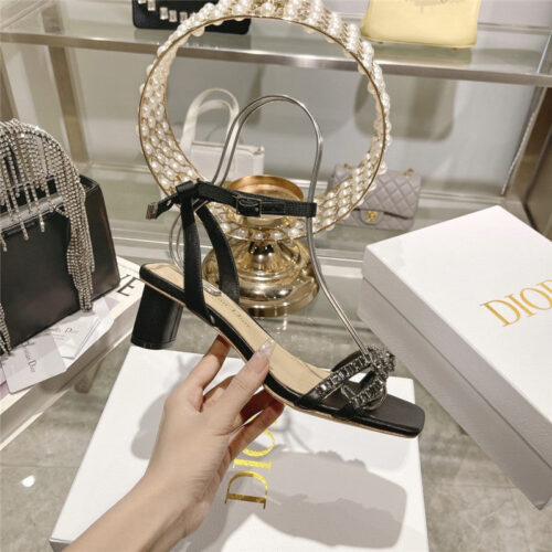High Quality Luxury Dior Rhinestone Mary Jane Ballet Shoes product detail
