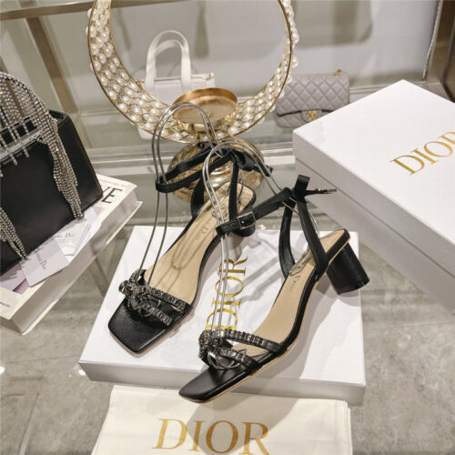 High Quality Luxury Dior Rhinestone Mary Jane Ballet Shoes