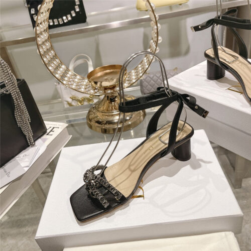 High Quality Luxury Dior Rhinestone Mary Jane Ballet Shoes product detail
