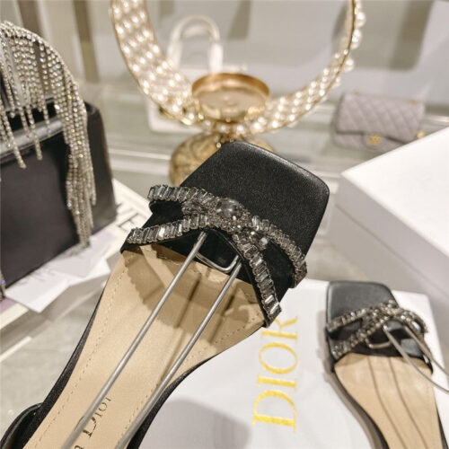 High Quality Luxury Dior Rhinestone Mary Jane Ballet Shoes product detail