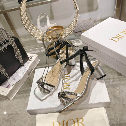 High Quality Luxury Dior Rhinestone Mary Jane Ballet Shoes – Style 48294