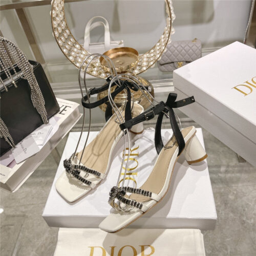 High Quality Luxury Dior Rhinestone Mary Jane Ballet Shoes – Style 74278