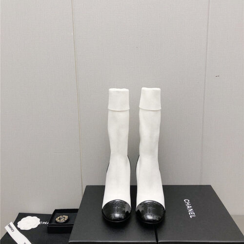 High Quality Luxury Chanel Autumn Winter Small Fragrance Chunky Heel Socks Boots – Style 55142 product detail