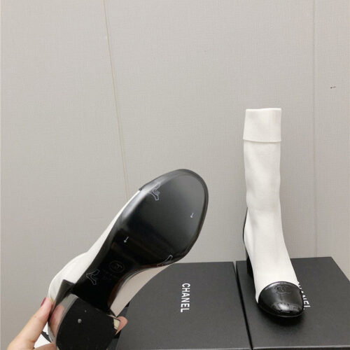 High Quality Luxury Chanel Autumn Winter Small Fragrance Chunky Heel Socks Boots – Style 55142 product detail
