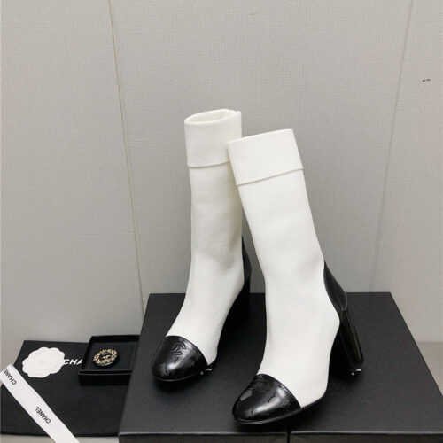 High Quality Luxury Chanel Autumn Winter Small Fragrance Chunky Heel Socks Boots – Style 55142 alternate view