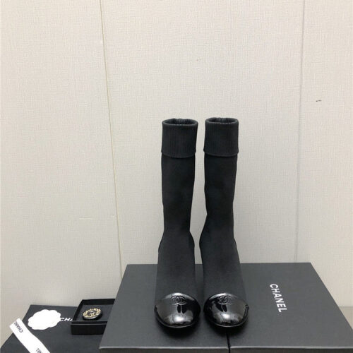High Quality Luxury Chanel Autumn Winter Small Fragrance Chunky Heel Socks Boots – Style 86214 product detail