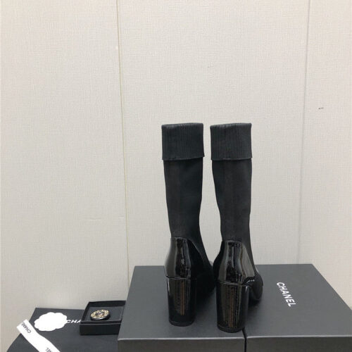 High Quality Luxury Chanel Autumn Winter Small Fragrance Chunky Heel Socks Boots – Style 86214 product detail