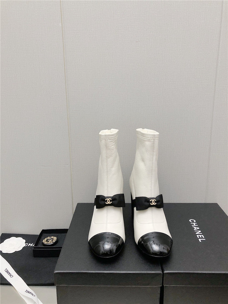 High Quality Luxury Chanel Explosion Bow Snow White Short Boots product detail
