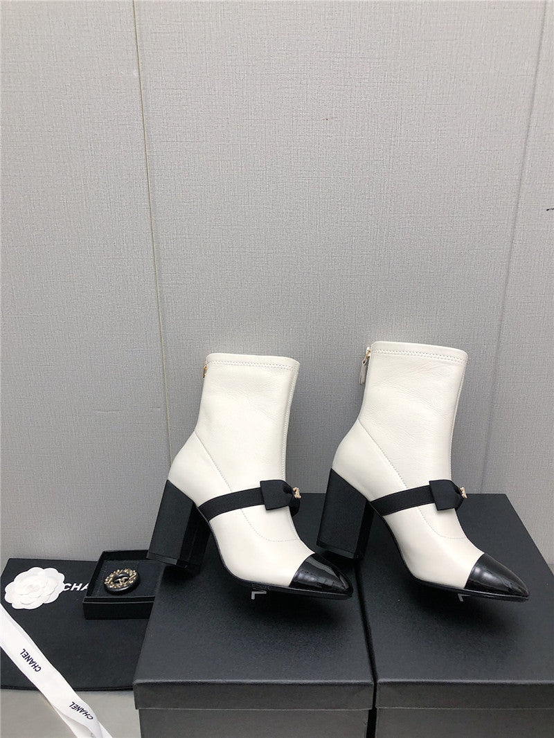 High Quality Luxury Chanel Explosion Bow Snow White Short Boots product detail