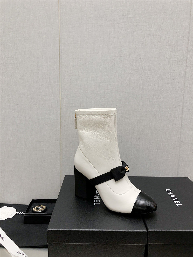 High Quality Luxury Chanel Explosion Bow Snow White Short Boots product detail