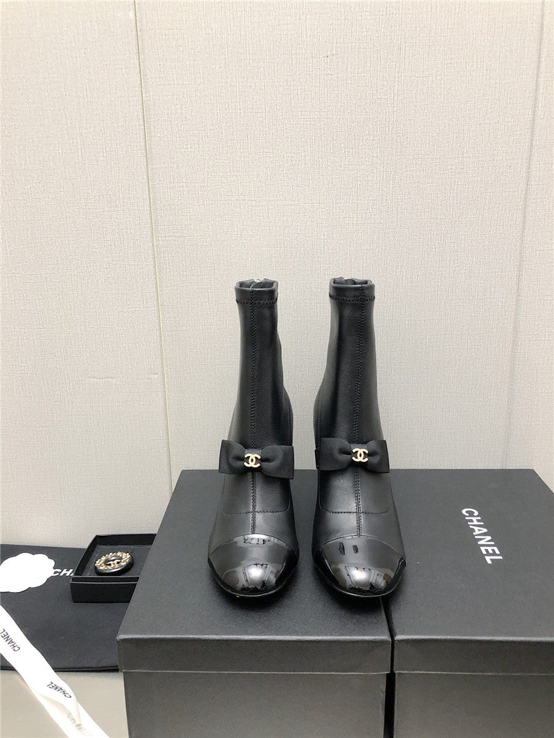 High Quality Luxury Chanel Explosion Bow Snow White Short Boots – Style 28134 product detail
