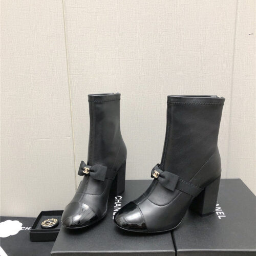 High Quality Luxury Chanel Explosion Bow Snow White Short Boots – Style 28134