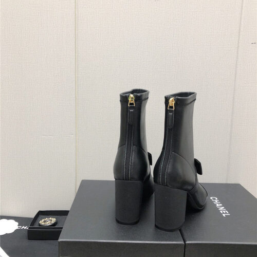 High Quality Luxury Chanel Explosion Bow Snow White Short Boots – Style 28134 product detail