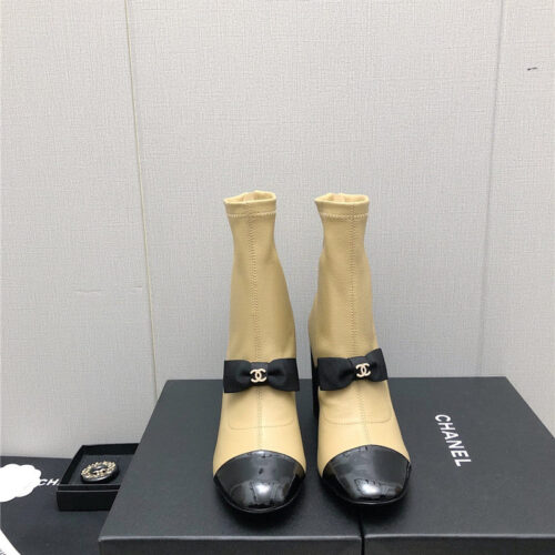 High Quality Luxury Chanel Explosion Bow Snow White Short Boots – Style 91974 product detail