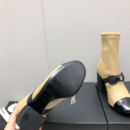 High Quality Luxury Chanel Explosion Bow Snow White Short Boots – Style 91974 product detail